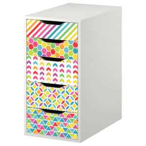 Decorative Rainbow Pattern Decals for IKEA Alex Furniture