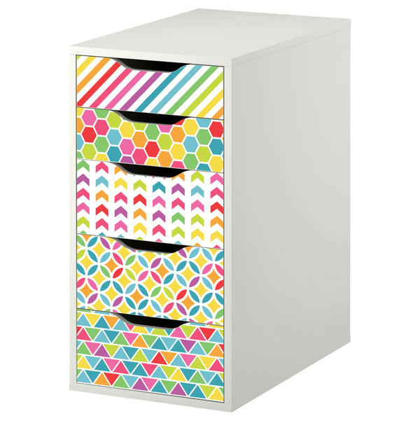 Decorative Rainbow Pattern Decals for IKEA Alex Furniture