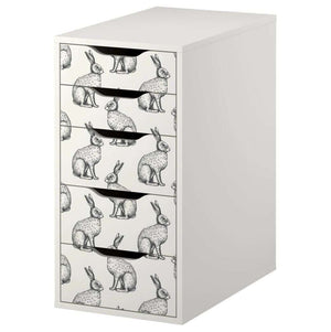 Rabbit Hare Pattern Decal Set for IKEA Alex Drawer Unit