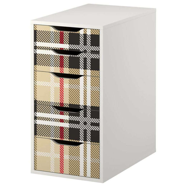 Tartan Pattern Decal Set for IKEA Alex 5 Drawer Unit
