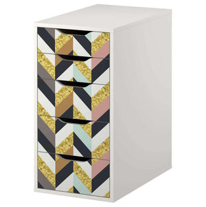 Herringbone Pattern Decal Set for IKEA Alex 5 Drawer Unit