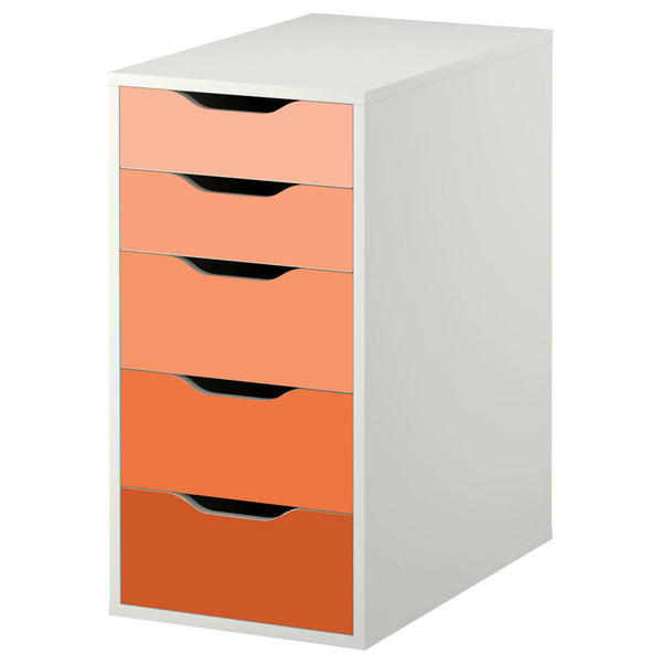 Orange Ombre Pattern Decal Set for IKEA Alex Drawer Unit