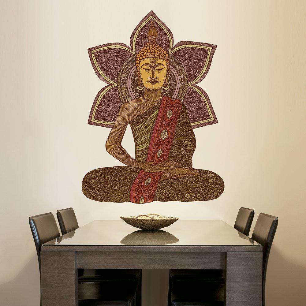Sitting Buddha Wall Sticker Decal by Valentina Harper