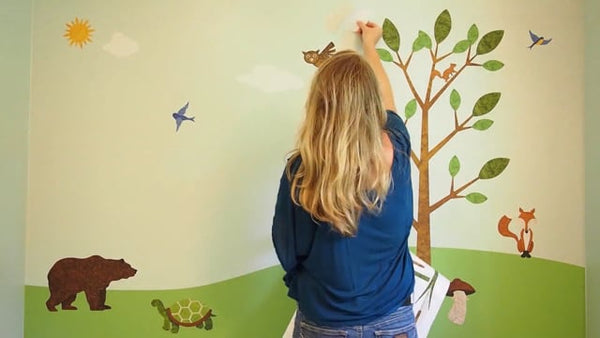 Forest Wall Sticker Set – 37 Peel & Stick Woodland Decals for Nursery and Kids - MINI SET