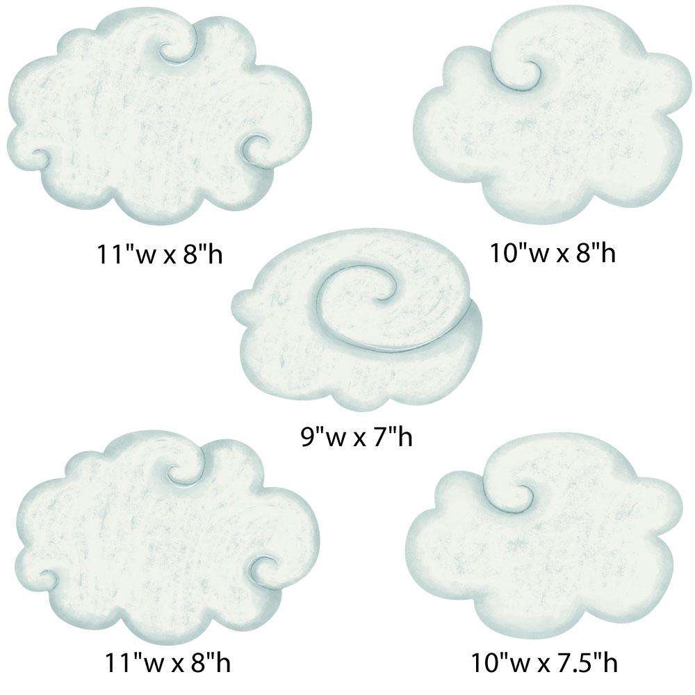 Cloud Wall Stickers from Classic Nursery Collection (color: SPRING)