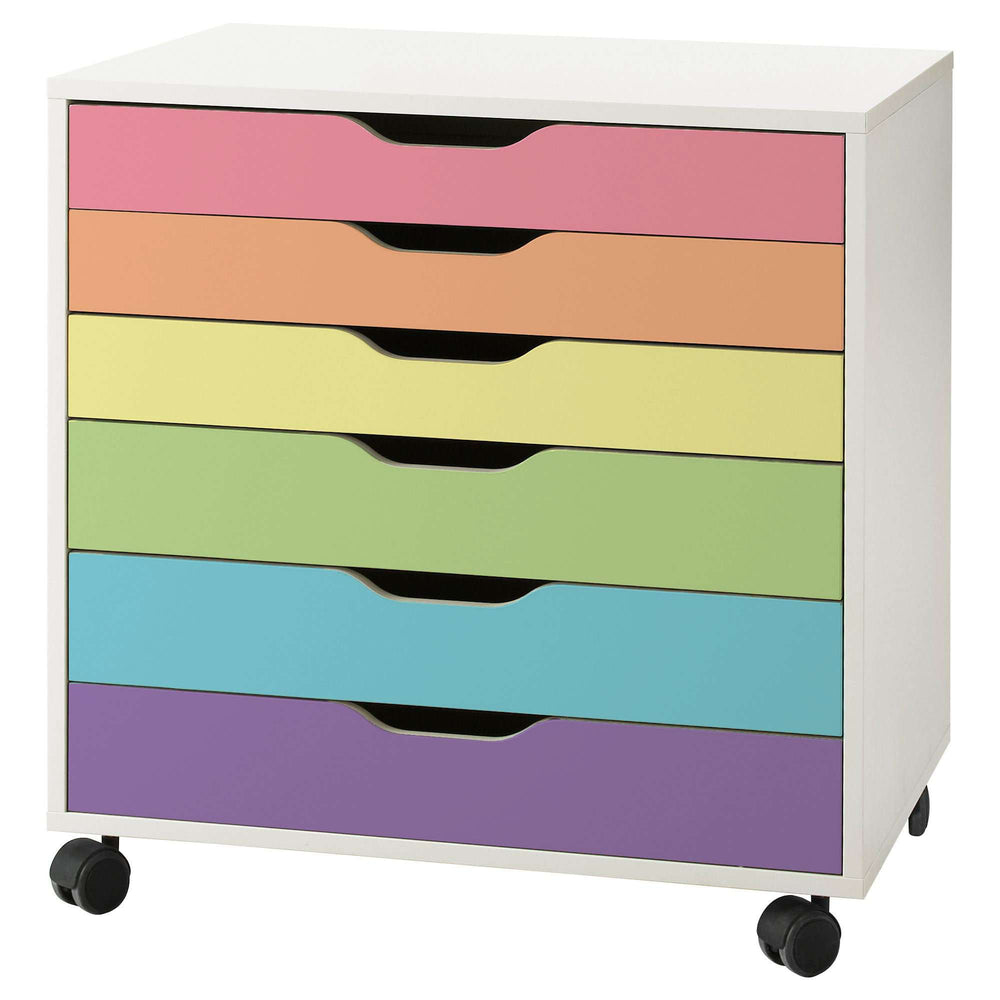 Pastel Rainbow Stripe Decal Set for IKEA Alex Drawer Unit