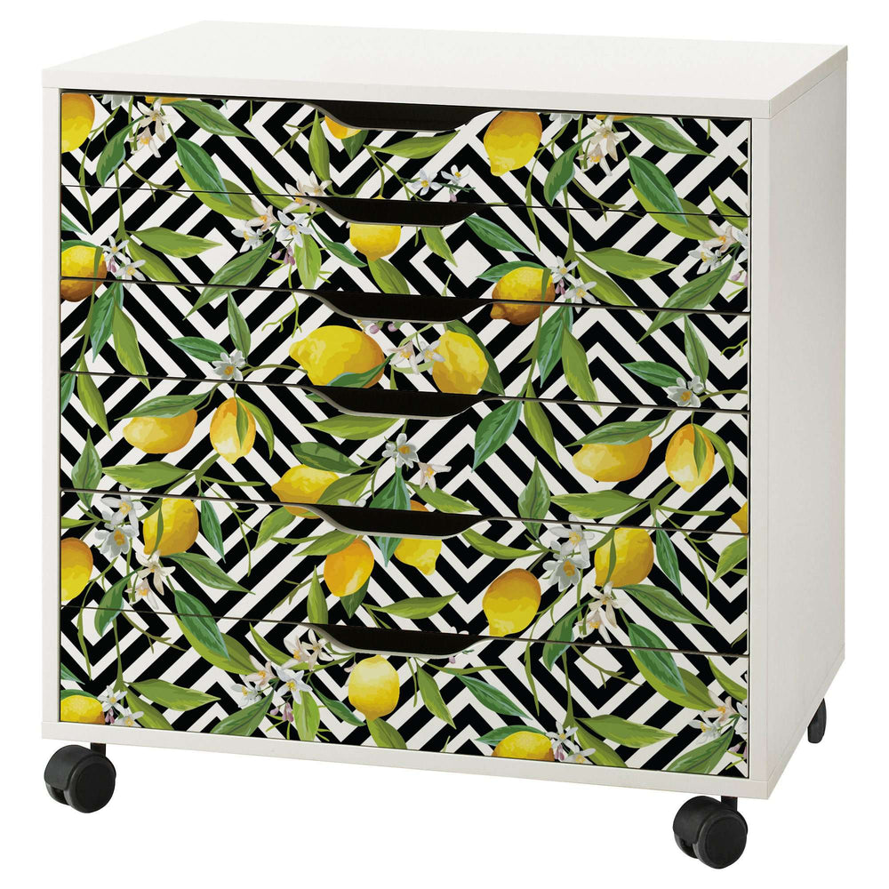 Lemon Pattern Decal Set for IKEA Alex 6 Drawer Unit
