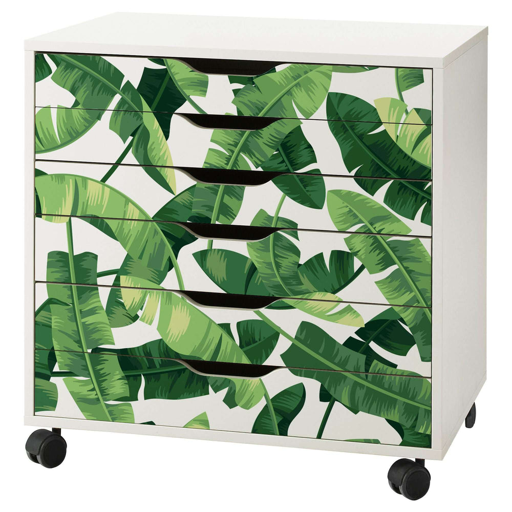 Banana Leaf Pattern Decal Set for IKEA Alex 6 Drawer Unit