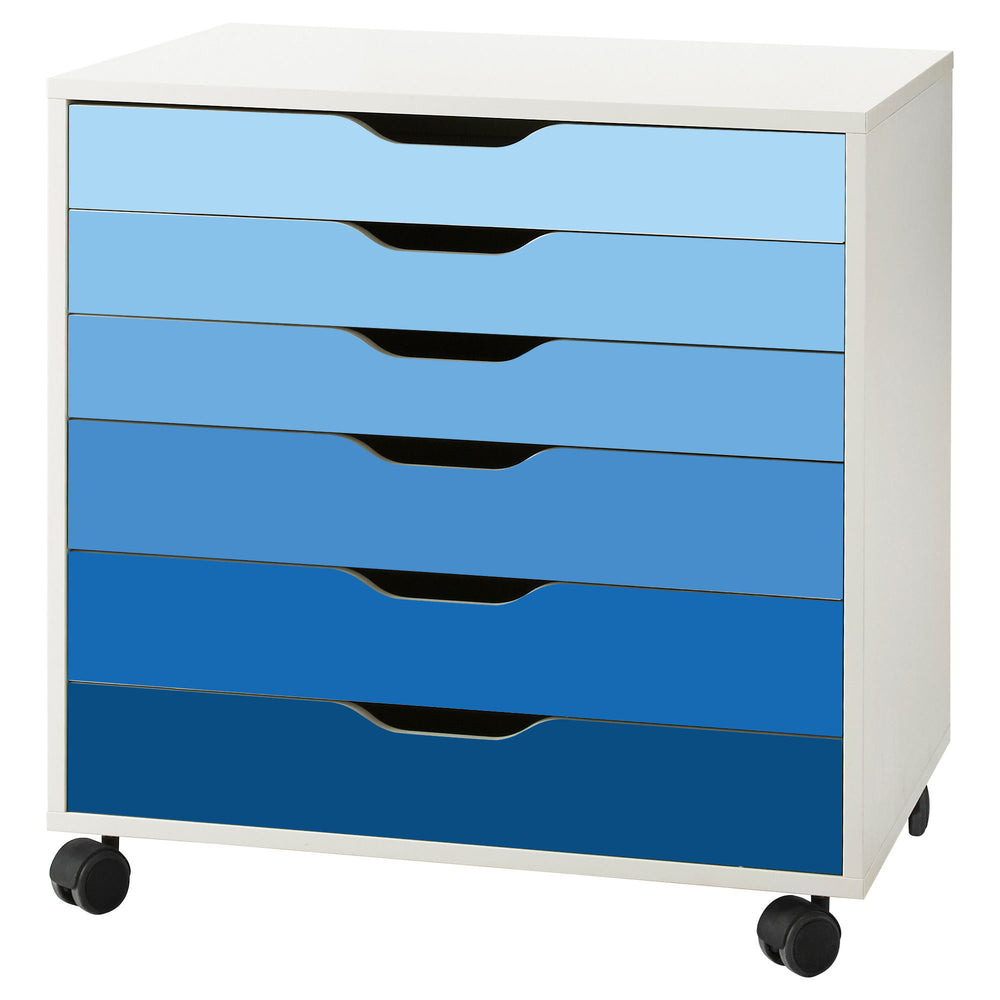 Blue Ombre Pattern Decal Set for IKEA Alex Drawer Unit