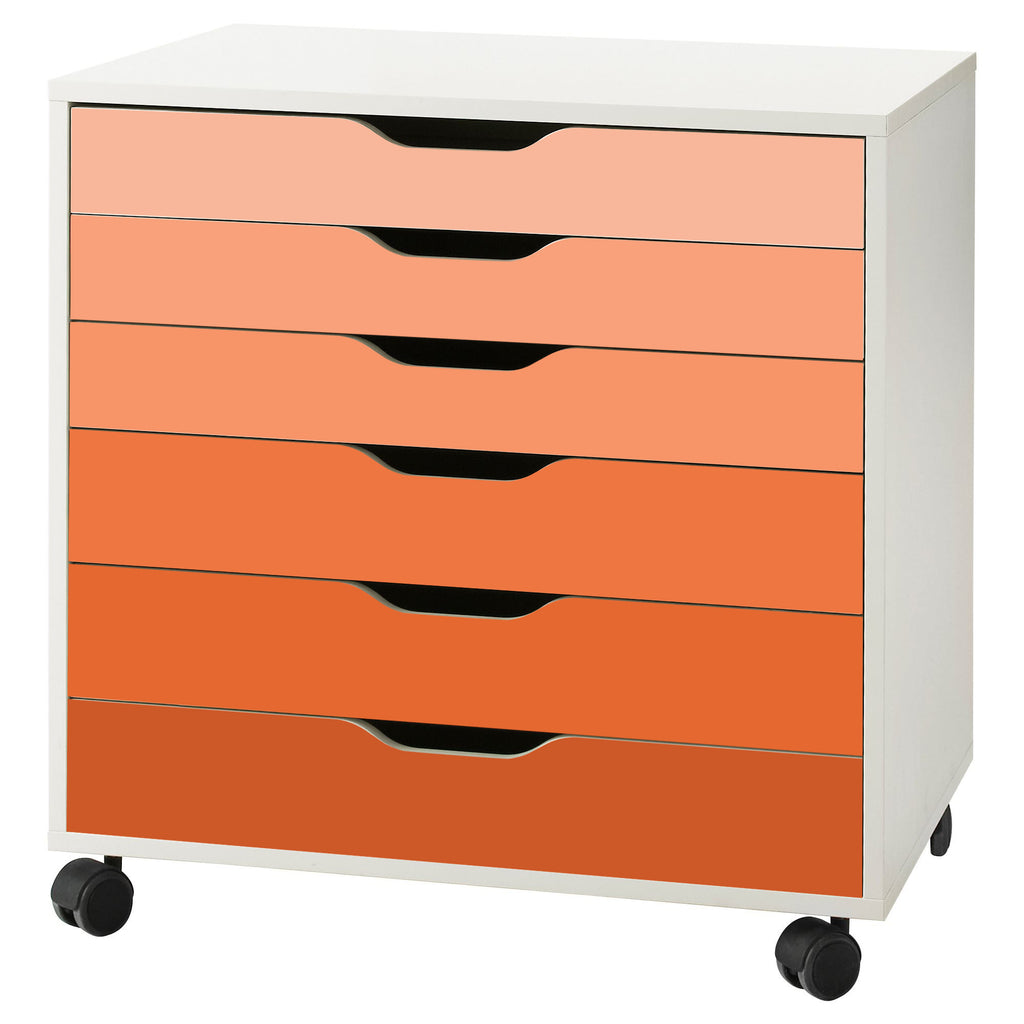 Orange Ombre Pattern Decal Set for IKEA Alex Drawer Unit