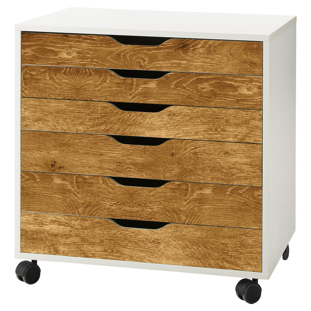 Golden Oak Wood Grain Decal Set for IKEA Alex Drawer Unit