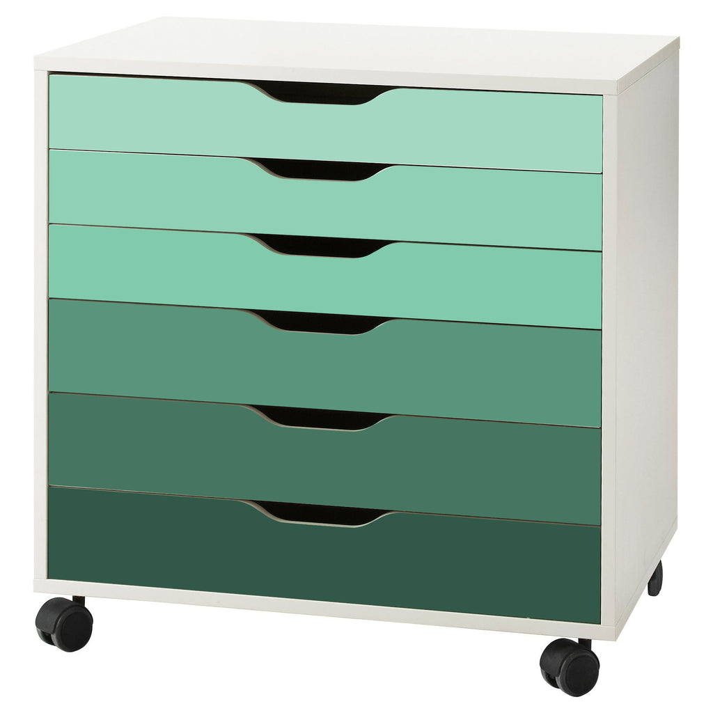 Green Ombre Pattern Decal Set for IKEA Alex Drawer Unit