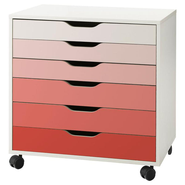 Peachy Pink Ombre Pattern Decal Set for IKEA Alex Drawer Unit