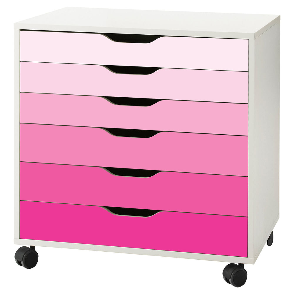 Pink Ombre Pattern Decal Set for IKEA Alex Drawer Unit