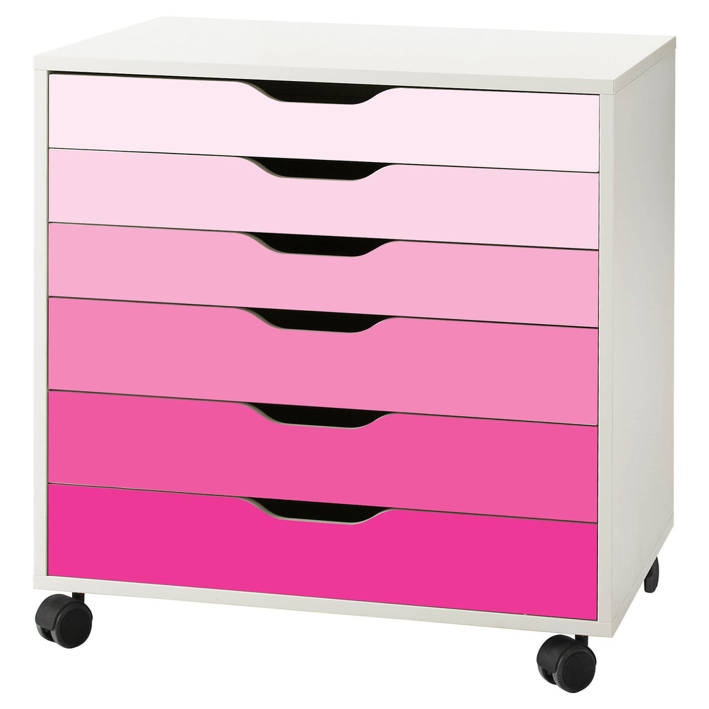 Pink Ombre Pattern Decal Set for IKEA Alex Drawer Unit