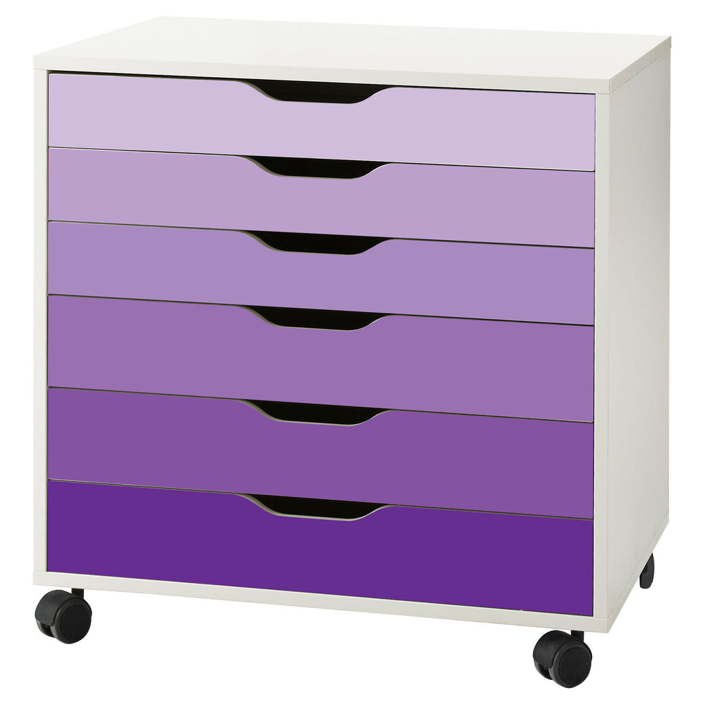 Purple Ombre Pattern Decal Set for IKEA Alex Drawer Unit