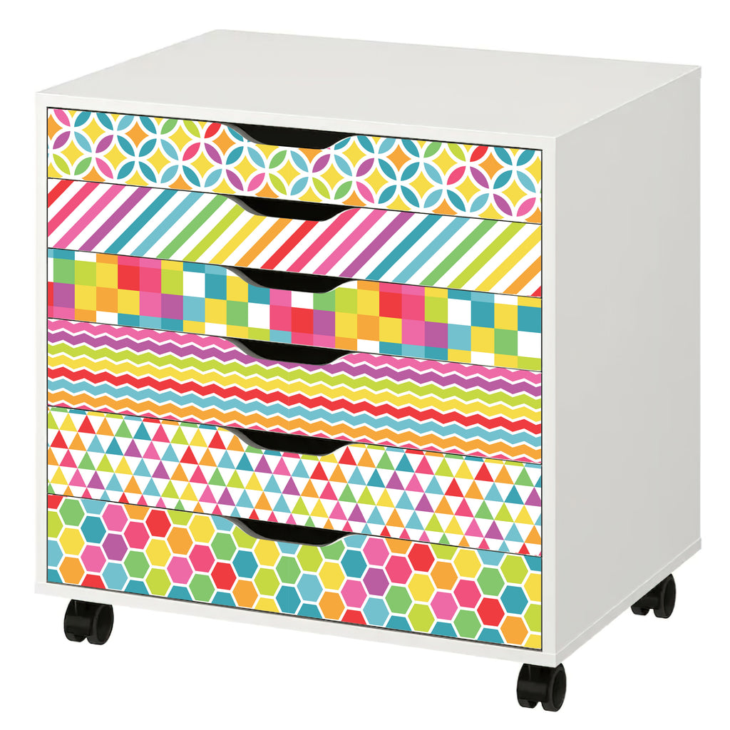 Decorative Rainbow Pattern Decals for IKEA Alex Furniture