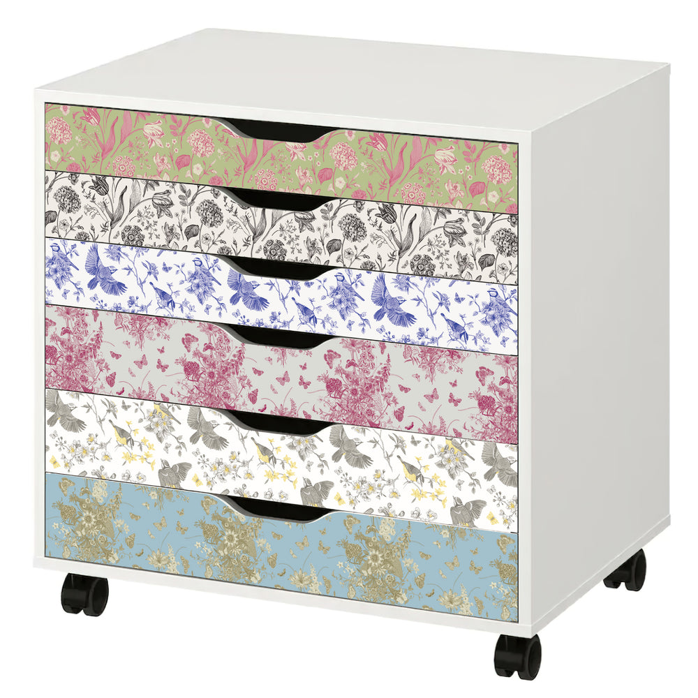Toile Pattern Decals for IKEA Alex Furniture