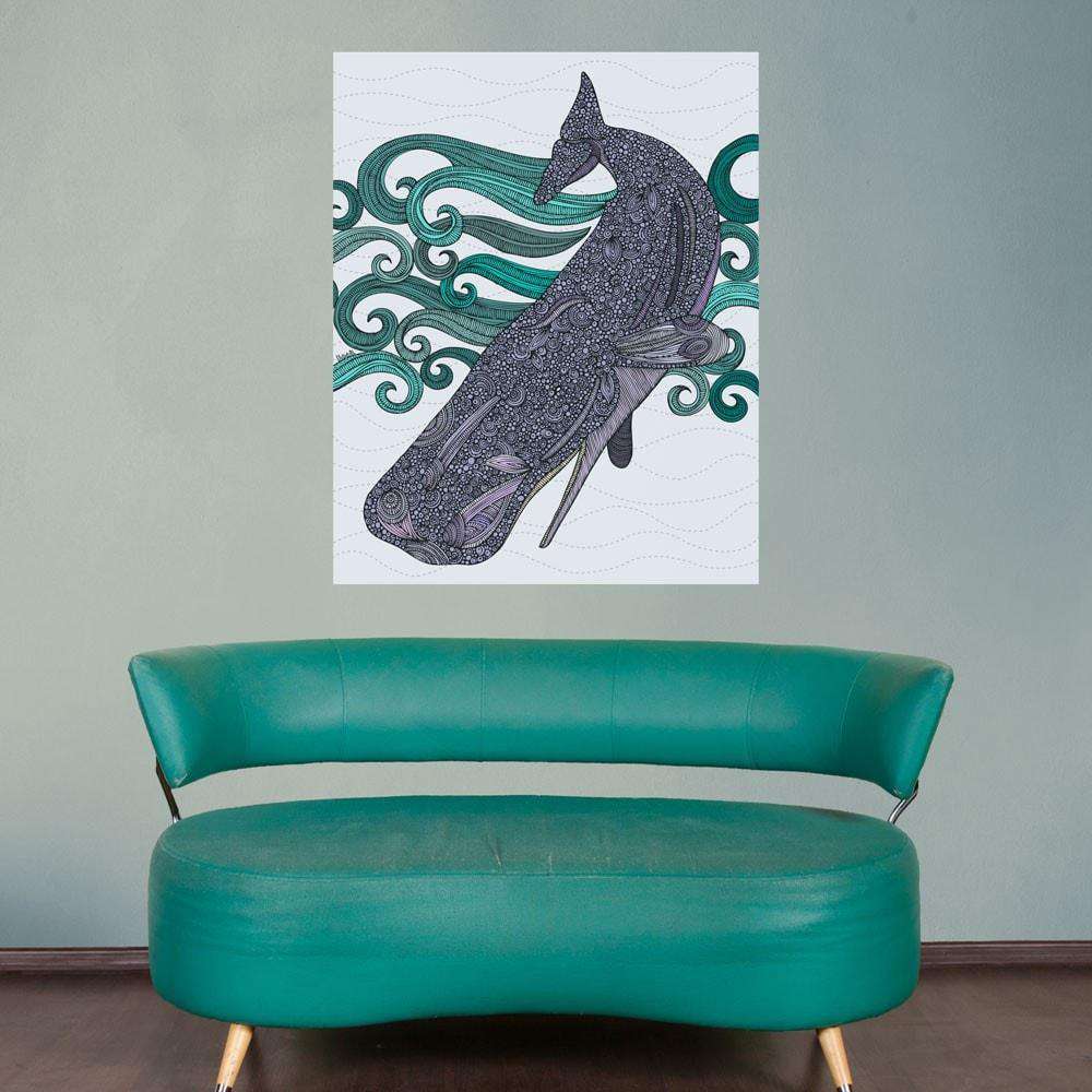 Diving Whale Ocean Animal Art Wall Sticker Decal by Valentina Harper