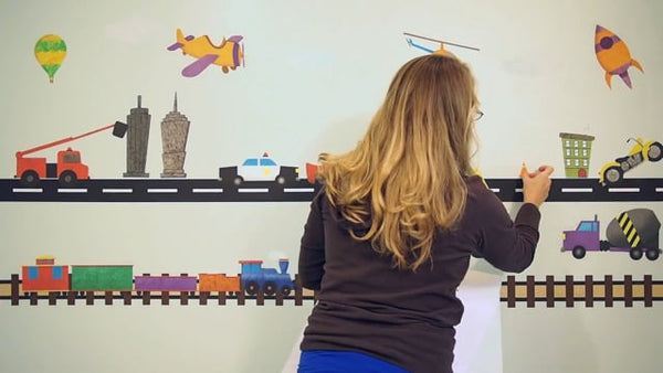 Train, Car, Airplane, Construction, Truck and Construction Wall Stickers decal  - MINI SET