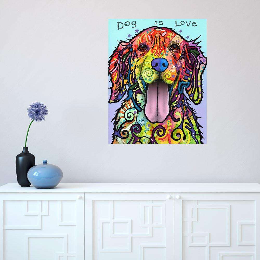 Dog Pop Art Wall Sticker Decal - Dog is Love by Dean Russo