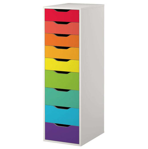 Classic Rainbow Stripe Decal Set for IKEA Alex 9 Drawer Unit