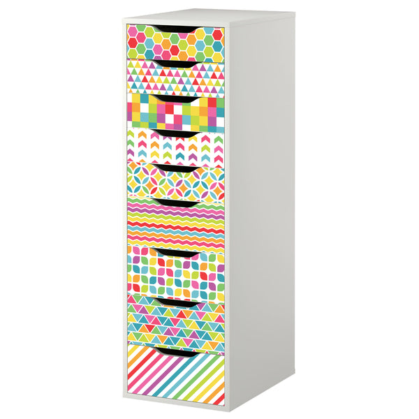 Decorative Rainbow Pattern Decals for IKEA Alex Furniture