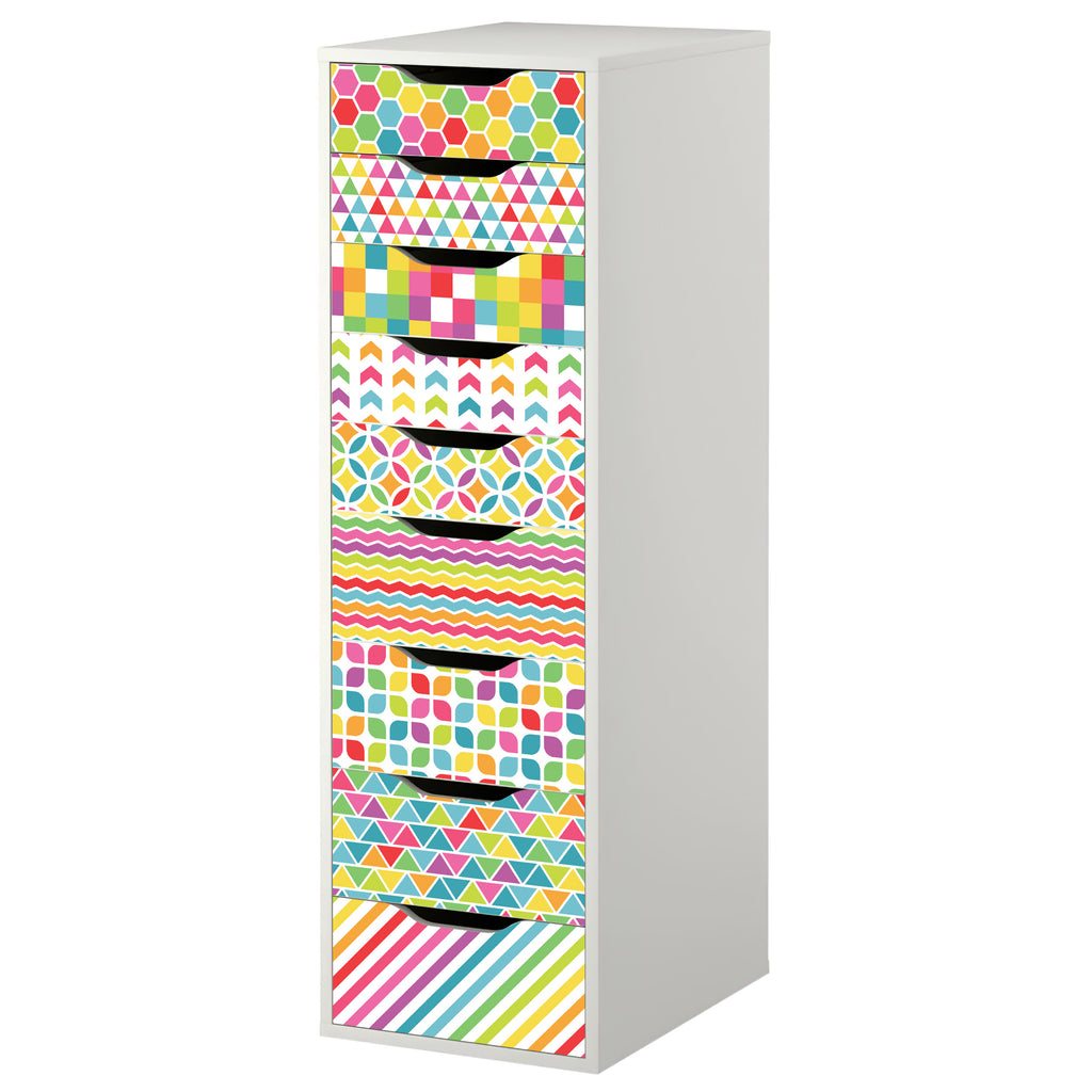 Decorative Rainbow Pattern Decals for IKEA Alex Furniture