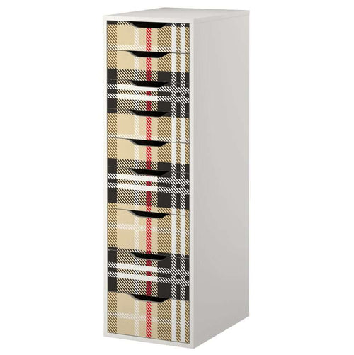 Tartan Pattern Decal Set for IKEA Alex 9 Drawer Unit