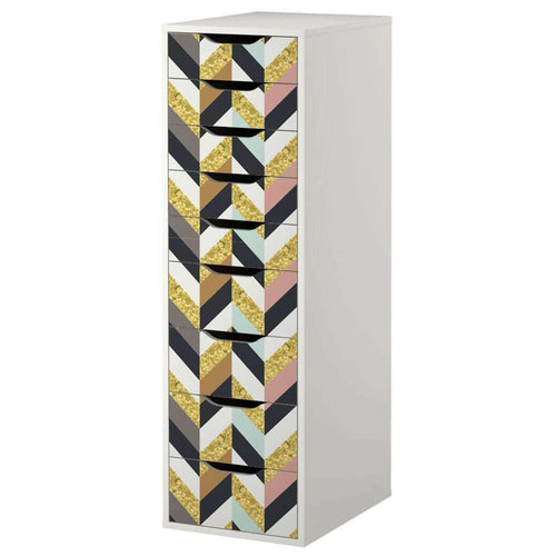 Herringbone Pattern Decal Set for IKEA Alex 9 Drawer Unit