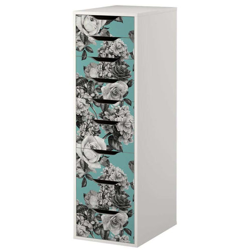 Floral Bouquet Pattern Decal Set for IKEA Alex 9 Drawer Unit