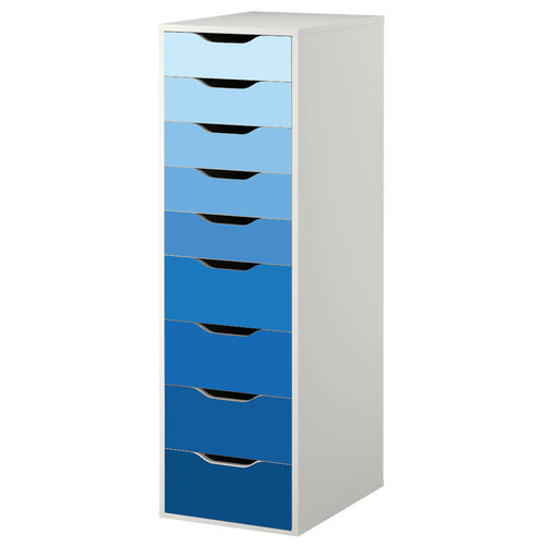 Blue Ombre Pattern Decal Set for IKEA Alex Drawer Unit