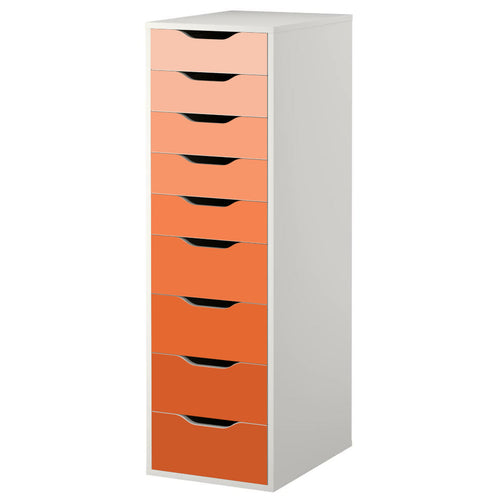 Orange Ombre Pattern Decal Set for IKEA Alex Drawer Unit