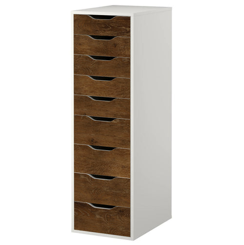 Dark Walnut Wood Grain Decal Set for IKEA Alex Drawer Unit