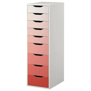Peachy Pink Ombre Pattern Decal Set for IKEA Alex Drawer Unit