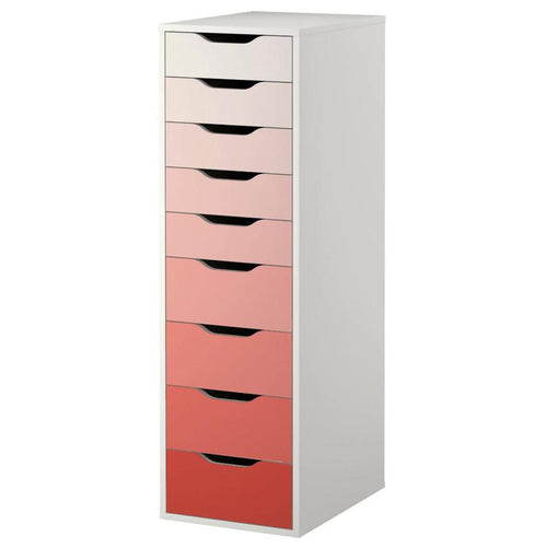 Peachy Pink Ombre Pattern Decal Set for IKEA Alex Drawer Unit