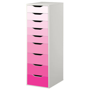 Pink Ombre Pattern Decal Set for IKEA Alex Drawer Unit