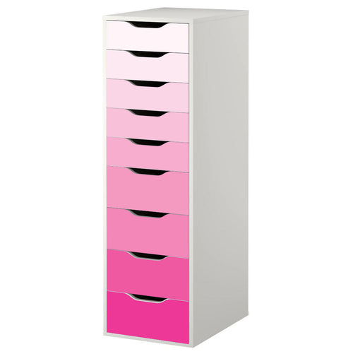 Pink Ombre Pattern Decal Set for IKEA Alex Drawer Unit
