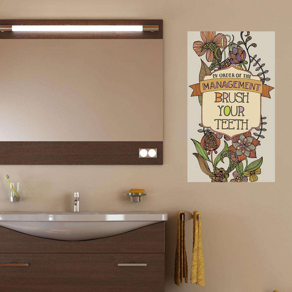 Brush Your Teeth Wall Sticker by Valentina Harper