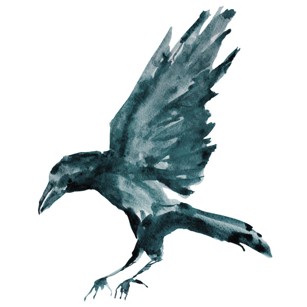 Raven Decal - Crow Decal - Halloween Decoration 