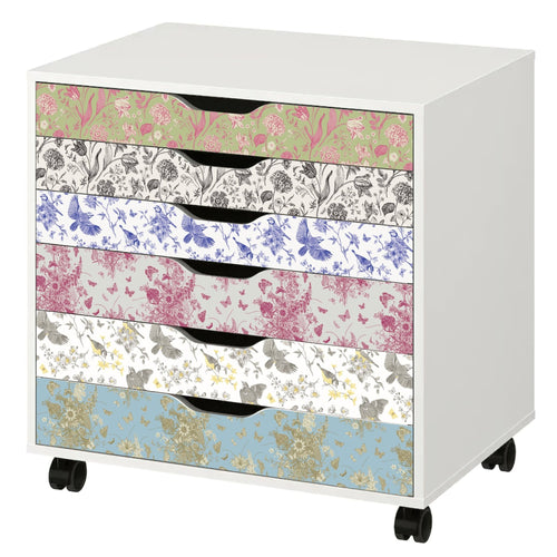 Birds & Butterflies Toile Pattern Decal Set for IKEA Alex Furniture - My Wonderful Walls