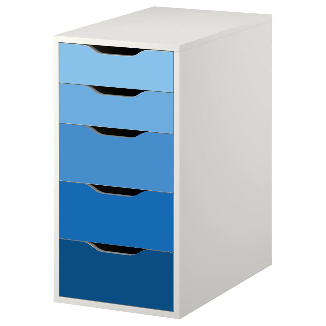 Blue Ombre Decal Set for IKEA Alex Drawer Unit