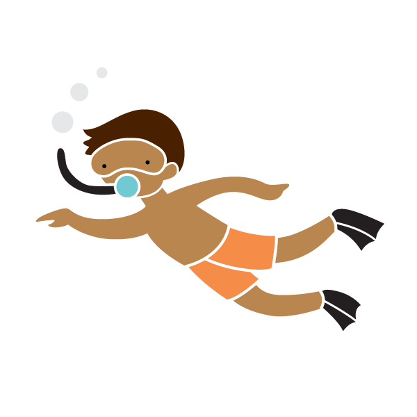 Snorkeling Boy Stencil