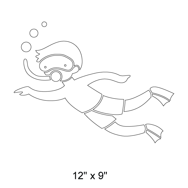 Snorkeling Boy Stencil