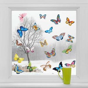 Butterfly Wall Decals - Set of 20 Realistic Watercolor Butterflies