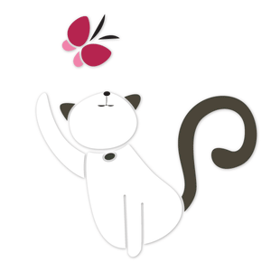 cat and butterfly stencil
