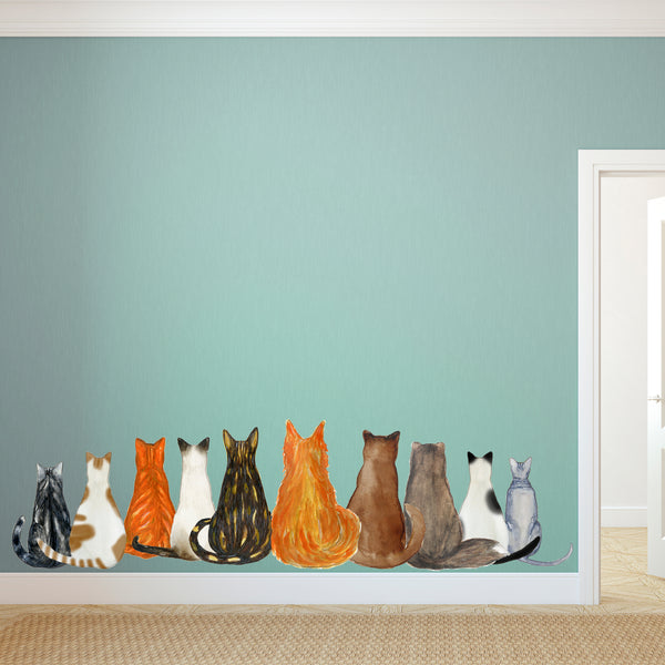 Cat Clan - Cat Themed Sticker Decal for Walls, Windows and Cars