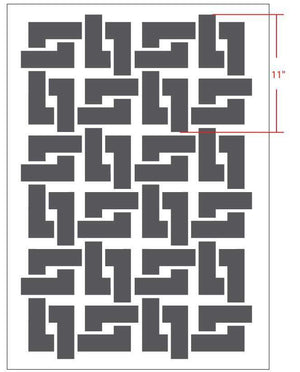 Craftsmen Pattern Wall Stencil Size