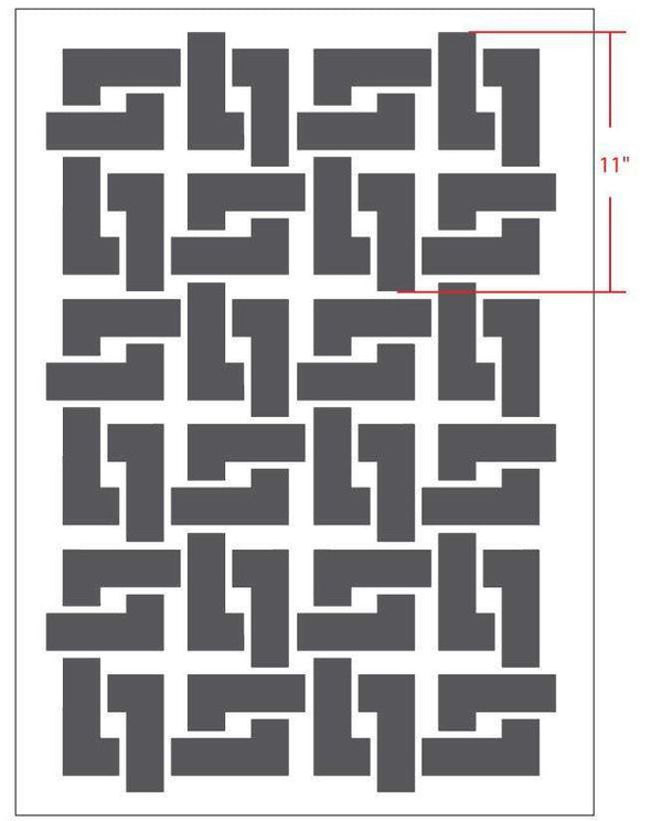 Craftsmen Pattern Wall Stencil Size
