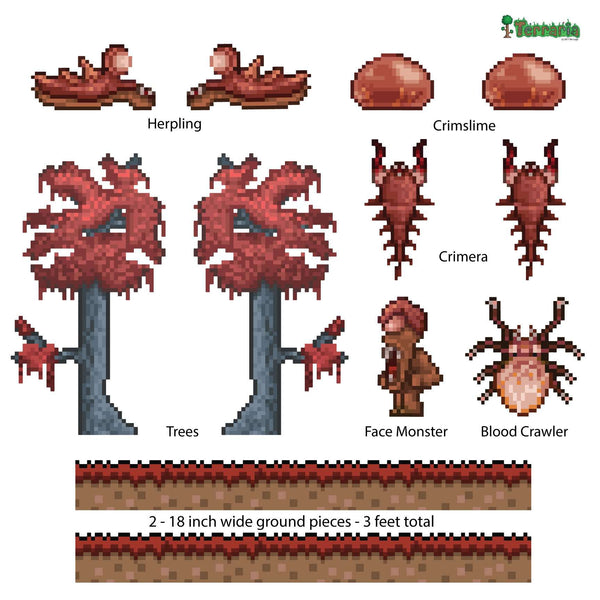 Terraria Wall Decals Crimson Included